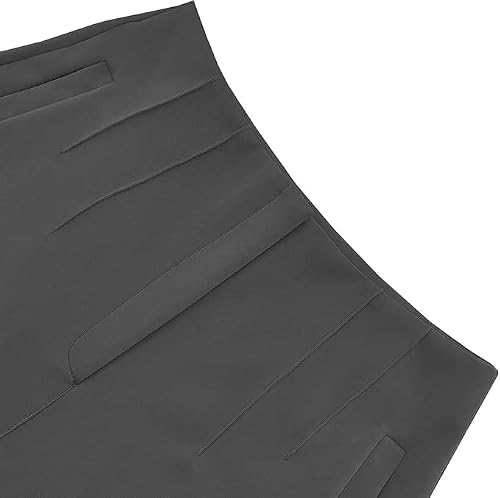 Kubsid Womens Straight Leg Pants 2026 High Waisted Stretchy Business Casual Work Pants Dress Office Trousers with Pockets Dark Grey Size Large