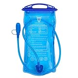 La bolsa de hidratación está hecha de PEVA de alta calidad, que es un material grueso, flexible y antibacteriano. Es completamente resistente a la presión y a prueba de fugas para ciclismo, correr, senderismo y otras aventuras al aire libre;