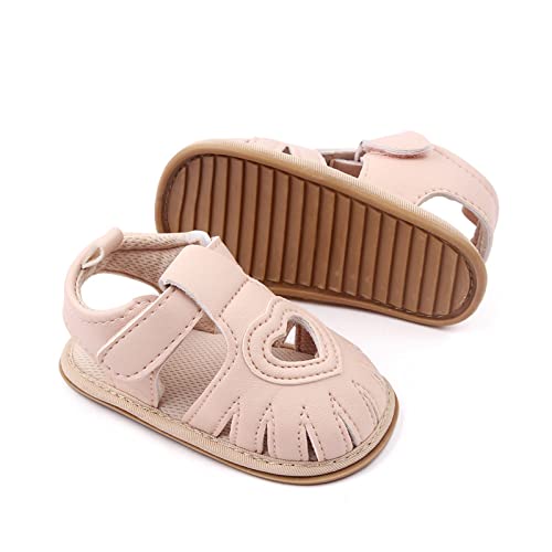 Infant Girls Single Shoes Hollow Out Love First Walkers Shoes Toddler Sandals Princess Shoes White Dress Shoes for Girls (Pink, 3.5 Toddler)4