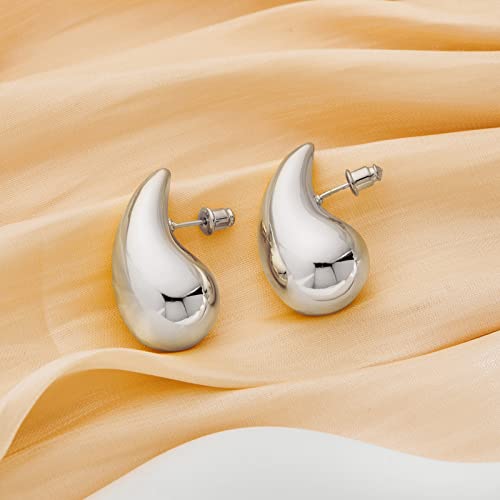 Silver Chunky Waterdrop Earrings For Women Lightweight Hollow Teardrop Earrings Fashion Jewelry Gift #TOP3
