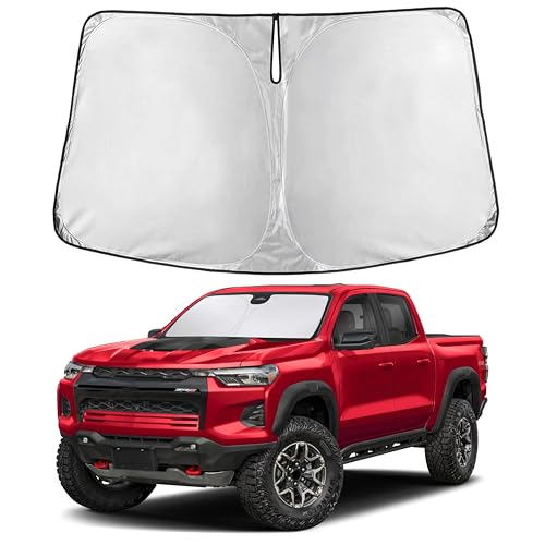 EcoNour Windshield Sunshade Compatible for Chevrolet Colorado 2015-2024 2025 2026, Sun Visor for Front Windshield & Window Sun Shade Cover, UV Heat Blocker & Protector, Car Accessories