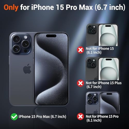 Image of AIBEX Magnetic Compatible Shockproof Case for iPhone 15 Pro max - Slim Protective Back Cover with Camera Lens Protection, Strong Magnetic Support, Anti-Slip Grip, Military Drop Protection (Brown)