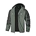 TEZO Mens Rain Jacket Waterproof Hiking Coat Windproof Mountain Jacket Lightweight Windbreaker with Hooded(AG/GY M)