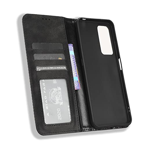 XINNI Protective Phone Case for Blackview A85, PU/TPU Vintage Flip Leather Shockproof Cover Magnetic Book Style Wallet, Black - Image 3