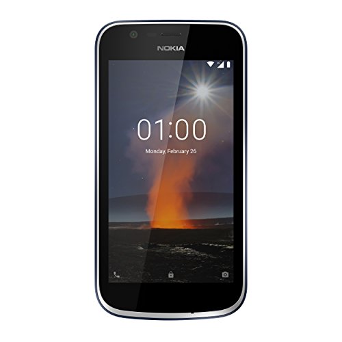 Nokia 1 - Smartphone de 4.5' (LTE, Quad-Core 1.1Ghz, Memoria de 8 GB, MicroSD de hasta 128 GB, cámara de 5 MP, Android Go), Color Azul