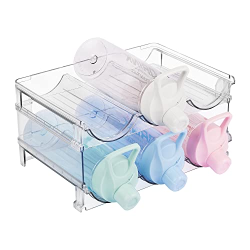 Vtopmart Clear Water Bottle Organizer, 2 Pack Water Bottle Storage Rack Plastic, Stackable Water Bottle Holder, Cup Organizer For Kitchen Cabinet, Countertop, Fridge, Hold 6 Bottles #TOP14