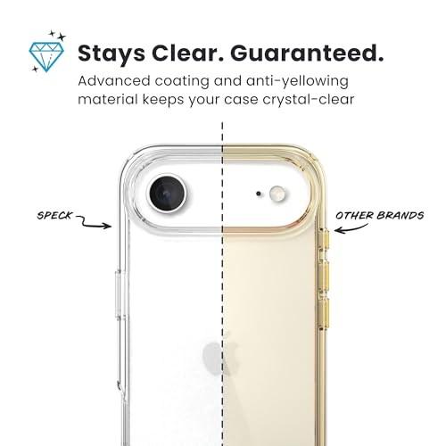 Image of Speck Presidio Perfect Clear for iPhone 17 Air Case, Slim Protective Case, Clear /Clear /Silver