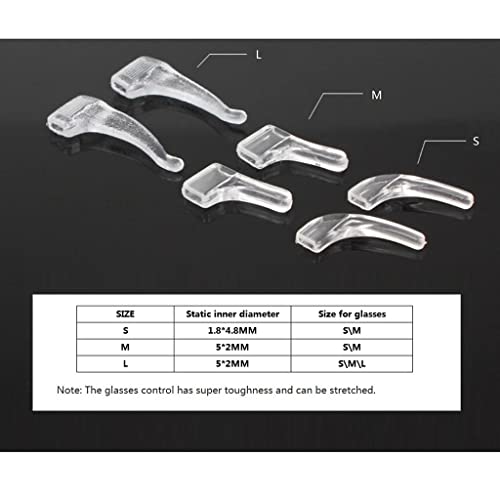 LEIPUPA 20xAnti Slip Glasses Ear Hooks Tip Eyeglasses Transparent Grip Temple Holder - M