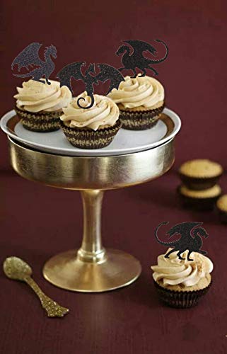 Jevenis Dragon Cake Decoration Dragon Cupcake Toppers Fantasy Party Decoration #TOP2