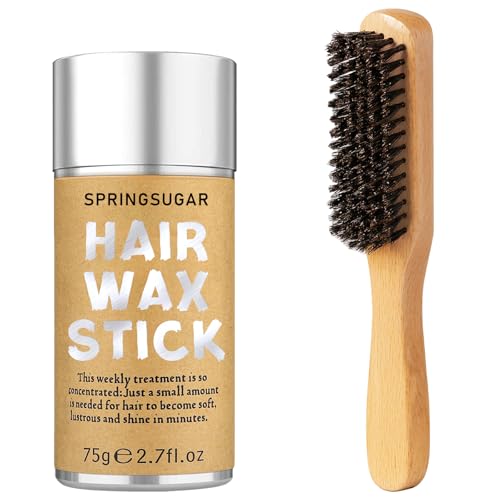 Slick Back Hair Brush & Hair Wax Stick Set for