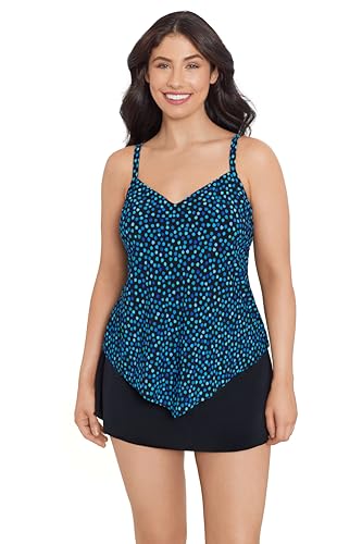 TrimShaper Women's Standard Hank Swim Tankini Top, Funfetti