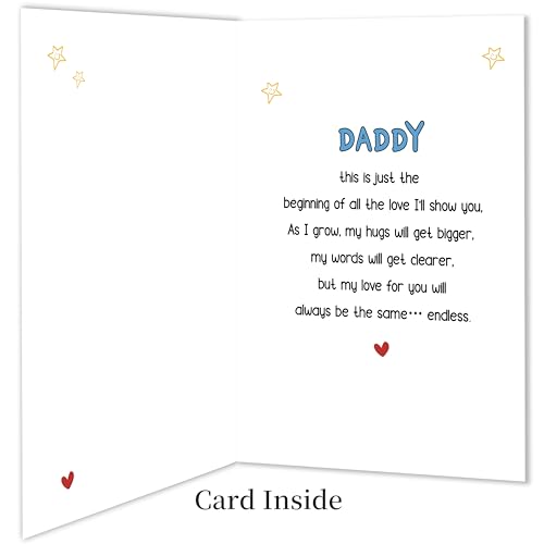 IDU First Fathers Day Card, First Fathers Day Card Gifts for New Dad, Happy 1st Father's Day Cards Gift for New Dad Daddy Husband, Funny 1st Father's Day Cards Decorations from Baby Daughter Son