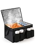 Bodaon Insulated Grocery Bags with 4 Cup Holders -Insulated Bags for Food Delivery with Zippered Top, Food...