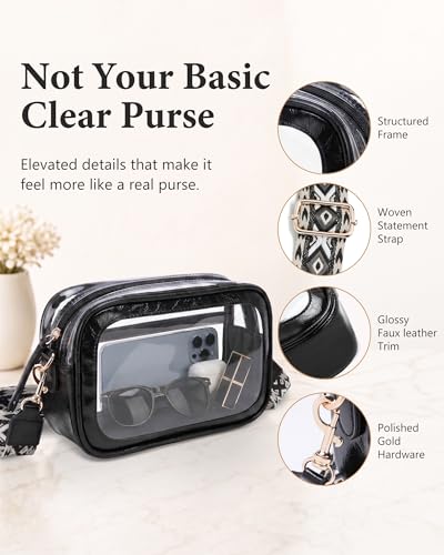 Image of Wuflyover Clear Bag for Stadium Events, Clear Crossbody Purse for Women