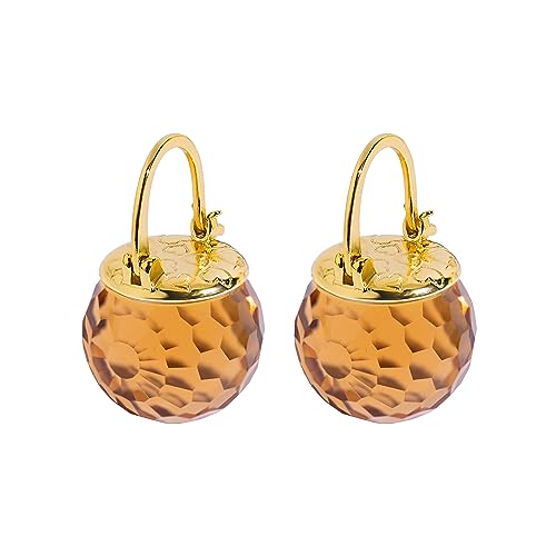 Image of Crystal Earrings for Women, Sparkly Austrian Crystal Disco Ball Earrings, 18K Gold Plated Post Drop Earrings with Colorful Spheres, Hypoallergenic & Lightweight, Ideal Gift for Her