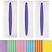 Antallcky Decorating Comb and Icing Smoother Set of 3 Pack Decorating Mousse Butter Cream Cake Edge Tools, Plastic Sawtooth Cake Scraper Polisher 6 Design Textures-White/Purple
