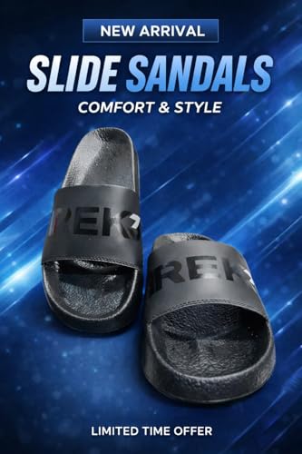 Image of Slide Flip Flops Slippers for Men & Women, Casual Slip-On, Lightweight Comfortable Open Toe Slippers for Daily, Anti-Slip Sole Bathroom Slippers,