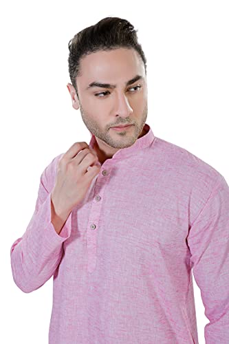 Image of Amazon Brand - Anarva Men's Pastel Linen Kurta Pyjama Set