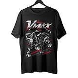 Biker T-Shirt for VMax 2017-2020 (Bull) Fans, 100% Cotton, Classic Fit, Motorcycle-Inspired Design (US, Alpha, X-Large, Regular, Regular, Black - 2018 Matte Dark Metallic Gray)
