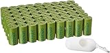 Amazon Basics Dog Poop Bags with Dispenser, 810 Count, Enhanced for Guaranteed Leakproof, Cucumber Scented, Includes Leash Clip