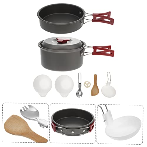 GOOHOCHY Picnic Cook Set Hiking Cookware Set 1-2 Person Stainless Steel Camping Cookware - Image 6