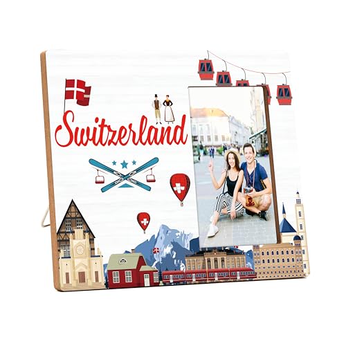 Image of Switzerland Picture Frame, Switzerland Travel Gifts, Switzerland Gifts For Women Men Couple Family Friend, Switzerland Souvenirs For Wedding Engaged Honeymoon, Europe Vacation Frame For Home Decor -04