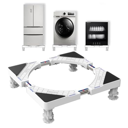 DEWEL Einstellbare Waschmaschinen-Untergestell Sockel(Einstellbare Größe:Länge&Breite 43 cm-67 cm, Höhe 10 cm -13 cm)für Trockner, Gefrierschrank oder Kühlschränke