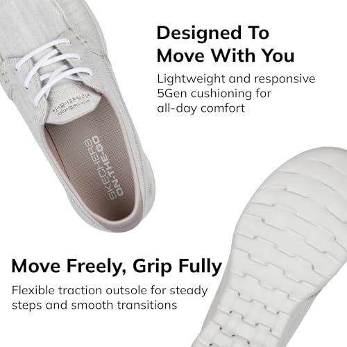 Skechers Women's Go Walk Lite - Isla Boat Shoe, Taupe, 8 M US