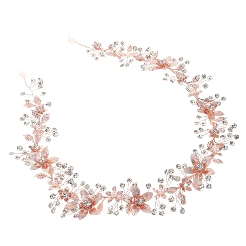 Ceinture de mariée rose Healvian avec cristaux et fleurs pour robe