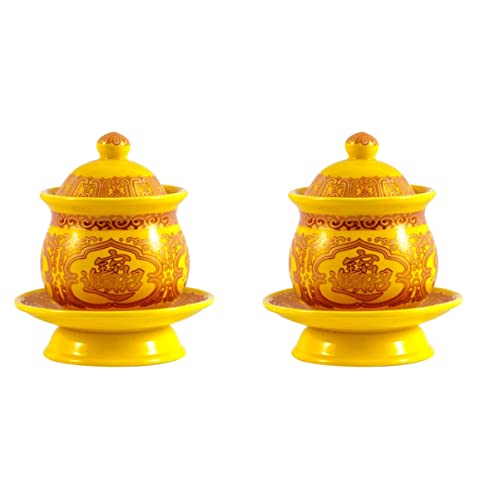 Veemoon Ceramic Altar Cup 2 pack ceramic holy water cup ceramic offering cup ceramic buddha cup Holy Water Offering