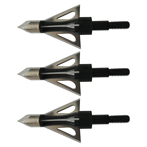 3Pcs/6Pcs/12Pcs Archery Broadheads 3 Fixed Steel Blade 100Gr Hunting Arrowheads Fit Any Standard Arrows Compound Bow And Crossbow Hunting And Target (Black, 6Pcs) #TOP9