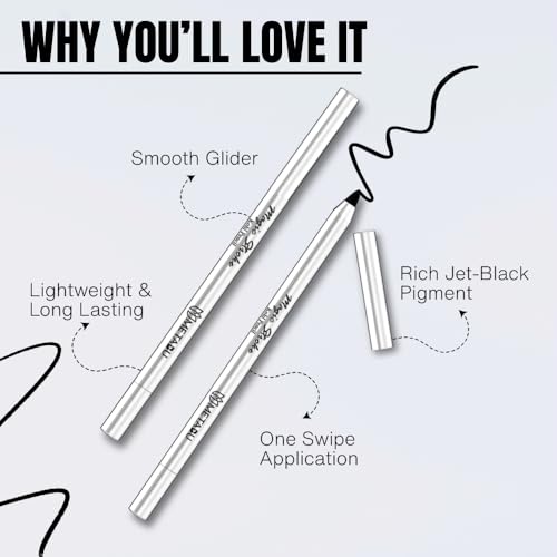 Image of Magic Stroke Kohl Kajal - Jet Black, Waterproof, With Sharpener, Smudge Proof, Long Lasting Eye Kajal, One Swipe Application, Enriched with Shea Butter & Vitamin E, Vegan | 1.5g