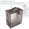 Computer Cases, 23x20.5x12cm Miniature ITX PC Case, Clear Arcylic PC Case Portable DIY Desktop Computer Case 360 Degree Open Hollow Airflow Case Miniature ITX Desktop Computer