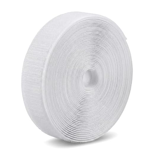 1.2CM x 16.4FT Cable Strips Double Sided Hook & Loop Strip Self-Adhesive Reusable Cable Ties for Home & Office Data Cable Storage (White)