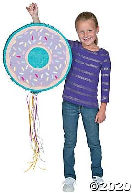 Donut Pinata with Strings - pull string activated - Donut Party and Baby Reveal Supplies