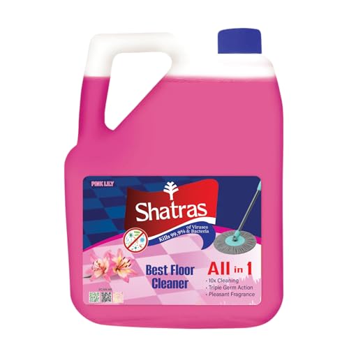 Image of Shatras Pink Lily Disinfectant Floor Cleaner Liquid 5 Liter | Suitable for All Floor Types | Multi-Surface Floor Cleaning Solution | Kills 99.9% of Germs | Long-Lasting Pink Lily Fragrance