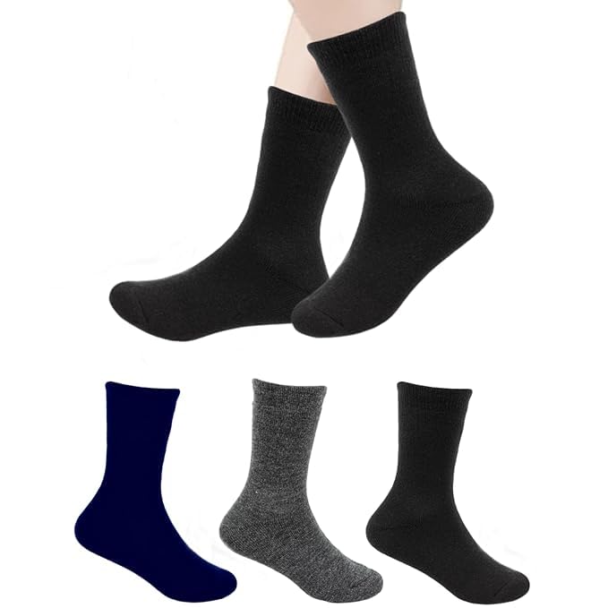 Warm Woolen Thigh High Leg Warmer Winter Long Boot Cuffs Socks for Women Men Unisex Kids Merino Wool Regular Length For Pack Of 3-image-36