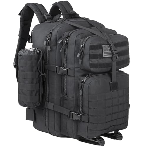 GZ XINXING Gear 45L Military Tactical Backpack Army Assault Pack Molle Bag Backpacks Rucksacks For Men (Black)
