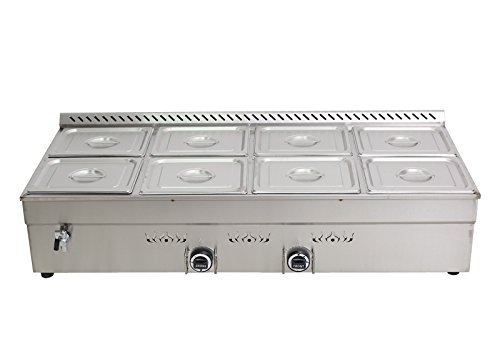 Intbuyingï¼54\'\' 8-Pan LP Gas Bain-Marie Buffet Food Warmer Steam Table