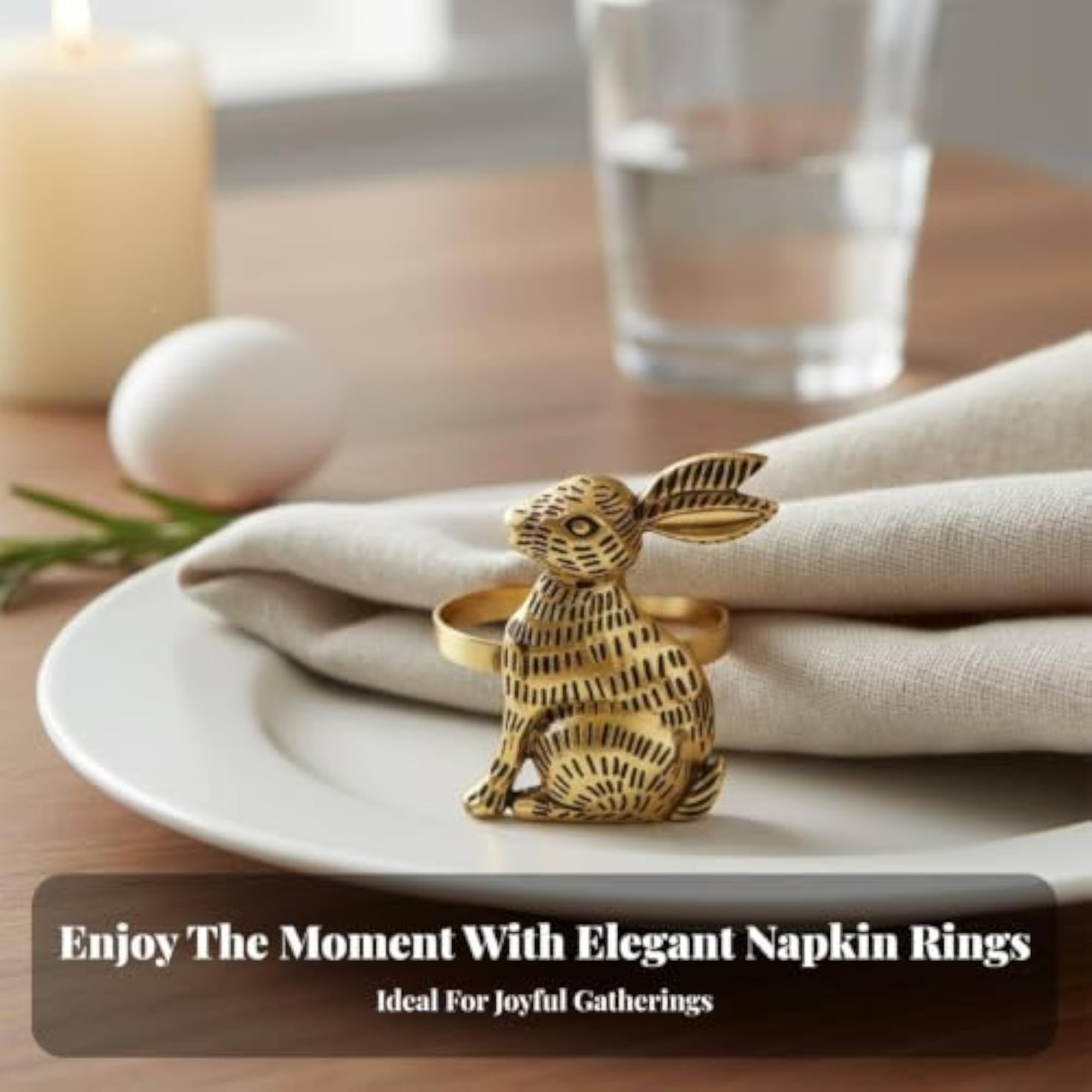 Hare Napkin Holder, Alloy Material Easter Bunny Design