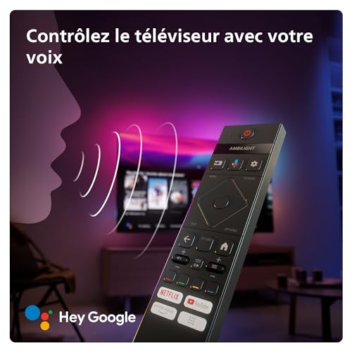 Philips Ambilight 48OLED809 Smart TV OLED 4K - Écran 48 Pouces, Plate-Forme P5 AI Perfect Picture Ultra HD, Google TV, Dolby Vision et Son Dolby Atmos, Fonctionne avec Alexa et Google Assistant
