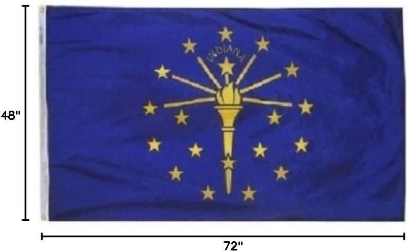 4'x6' State of Indiana Flag 4x6 ft House Banner Grommets Double Stitched Fade Resistant Premium Quality