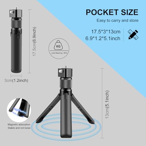Image of PULUZ Bullet Time Handle Tripod Multi-Functional Tabletop Fold Tripod for Insta360 X4, Insta 360 X3, ONE RS, Go pro Hero 11 10 9 5 4 3 Sport Action Camera Accessories