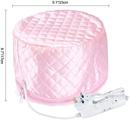 Hair Cap Treatment Steamer - Deep Conditioning Thermal Heat Caps Electric for Afro Hair Hot Care Hat Home Spa with 2 Mode /Pink (UK Plug)