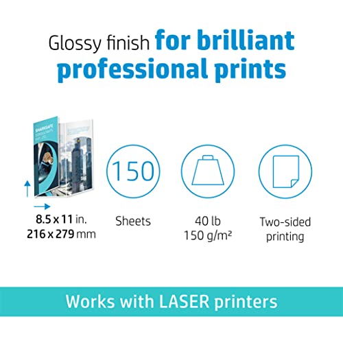 HP Enhanced Tri-fold Business Paper, Glossy, 8.5x11 in, 40 lb, 150 sheets, works with laser printers (Q6612A) - image 2