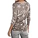 SHOBDW Mujeres Camiseta de Manga Larga con Cuello Redondo y Camisa Impresa...
