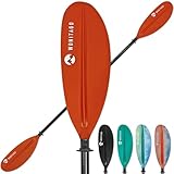 WONITAGO Kayak Paddle Premium Carbon Fiber Paddle with Reinforced PP + Fiberglass Blade, Floating Adjustable Kayaking Oars, 3 Piece, 220-240 cm/86-94 Inches Orange