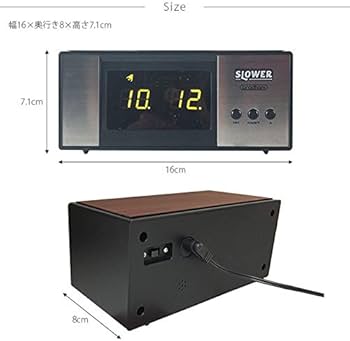 Amazon.co.jp: スロウワー(SLOWER) 置き時計 ブラック 8×16×7.1cm 置き