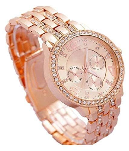 Women Wrist Watch Rose Gold Metal Belt Stainless Steel Casual Analog Watch (B0D73FGVGH) Amazon Price History, Amazon Price Tracker