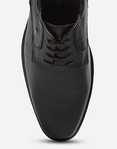 Image of Monte Carlo Mens Solid Lace Up Genuine Leather Derby Shoes (201812FW)